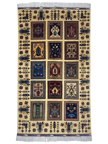 Hand-Knotted Afghani Bakhteiari Wool Rug – 3’5″  x  5’1″ - Tampa Home & Garden Store
