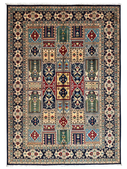 Hand-Knotted Afghani Bakhtiari Garden Rug | 6'9" x 9'10" Wool Area Rug - Tampa Home & Garden Store