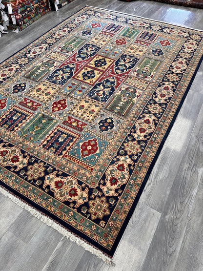 Hand-Knotted Afghani Bakhtiari Garden Rug | 6'9" x 9'10" Wool Area Rug - Tampa Home & Garden Store