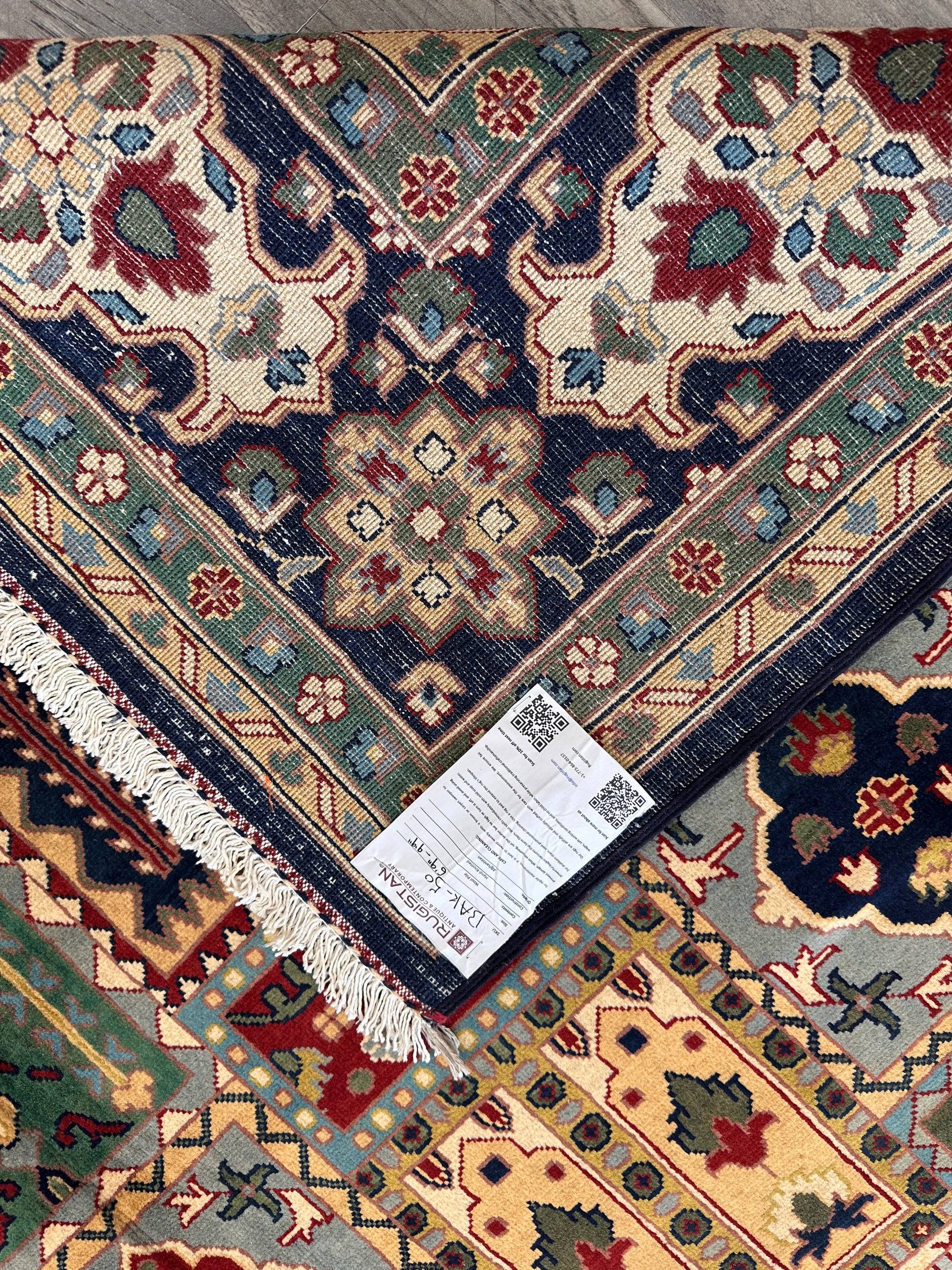 Hand-Knotted Afghani Bakhtiari Garden Rug | 6'9" x 9'10" Wool Area Rug - Tampa Home & Garden Store