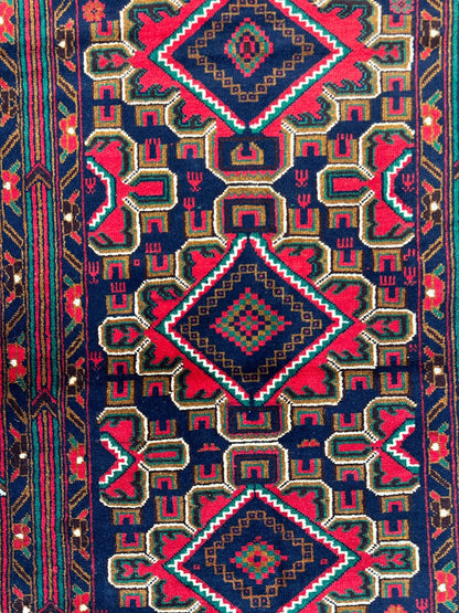 Hand-Knotted Afghani Baluch Wool Rug - 2'10" x 5' - Tampa Home & Garden Store