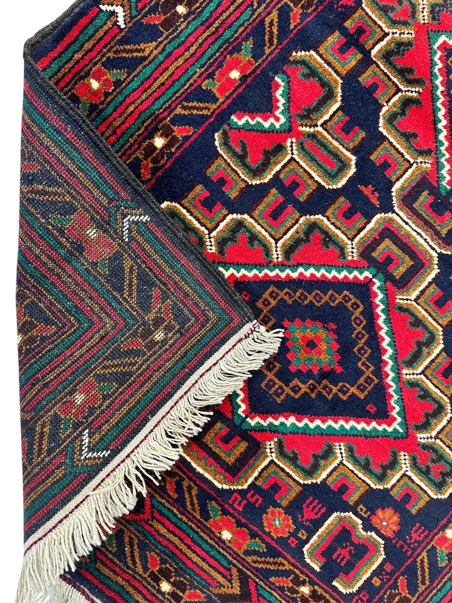 Hand-Knotted Afghani Baluch Wool Rug - 2'10" x 5' - Tampa Home & Garden Store