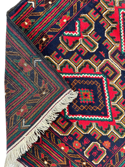 Hand-Knotted Afghani Baluch Wool Rug - 2'10" x 5' - Tampa Home & Garden Store