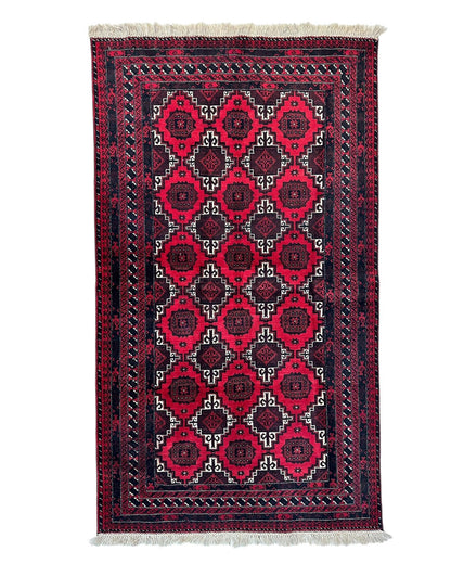 Hand-Knotted Afghani Baluch Wool Rug - 3’1” x 6’9” - Tampa Home & Garden Store