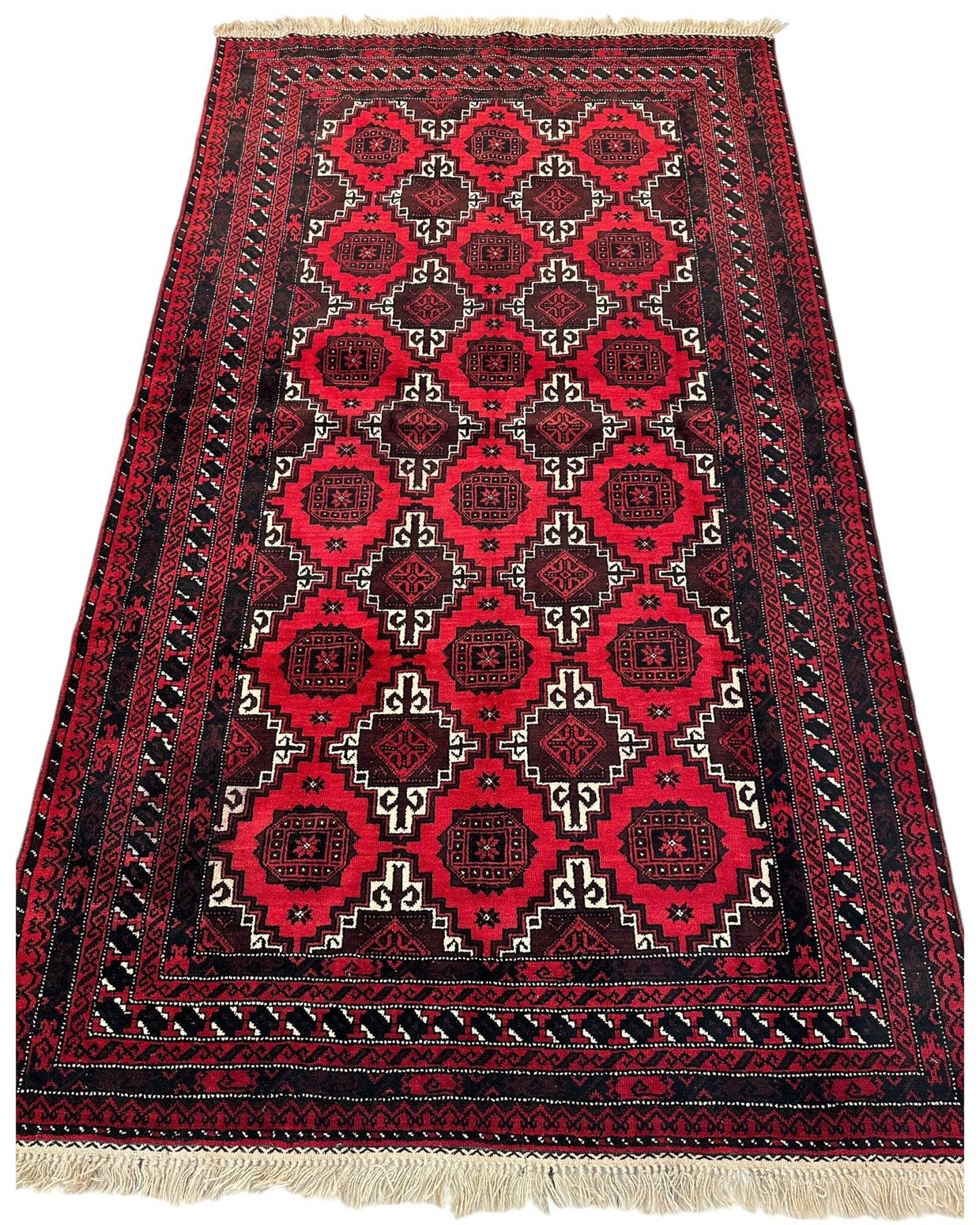 Hand-Knotted Afghani Baluch Wool Rug - 3’1” x 6’9” - Tampa Home & Garden Store