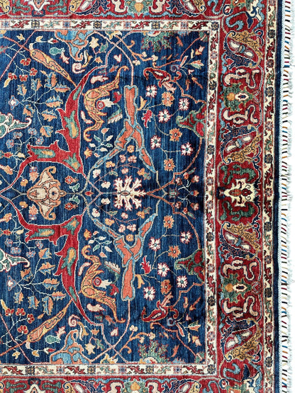 Hand-Knotted Afghani Bidjar Ghazni Wool Rug – 6'7" x 9'10" – Elegant Floral Design - Tampa Home & Garden Store