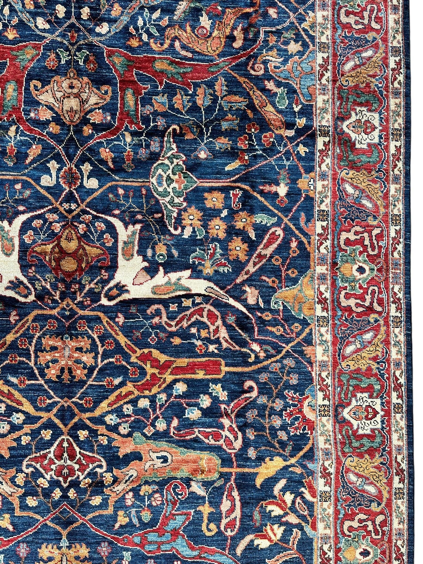 Hand-Knotted Afghani Bidjar Ghazni Wool Rug – 6'7" x 9'10" – Elegant Floral Design - Tampa Home & Garden Store