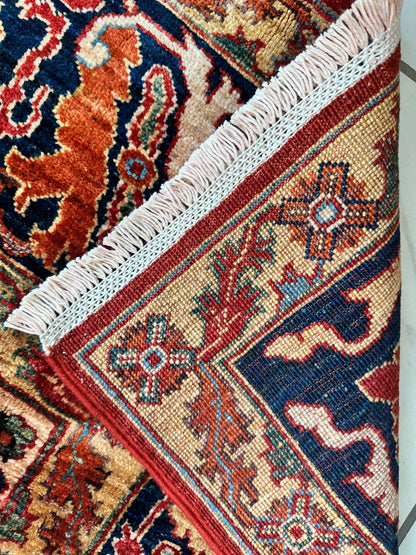 Hand-Knotted Afghani Bidjar Wool Rug – 9’x12’6” – Intricate Geometric & Floral Motifs - Tampa Home & Garden Store