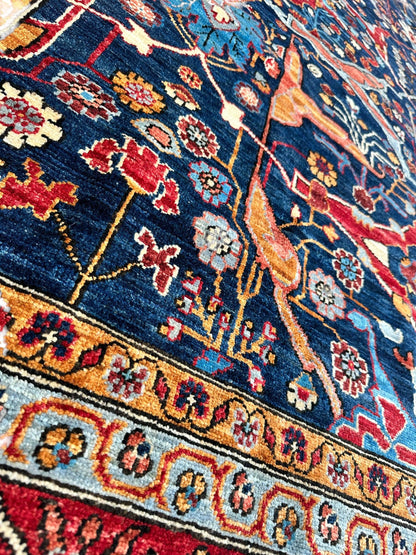 Hand-Knotted Afghani Bidjar Wool Rug – 9’x12’ – Intricate Geometric & Floral Motifs - Tampa Home & Garden Store