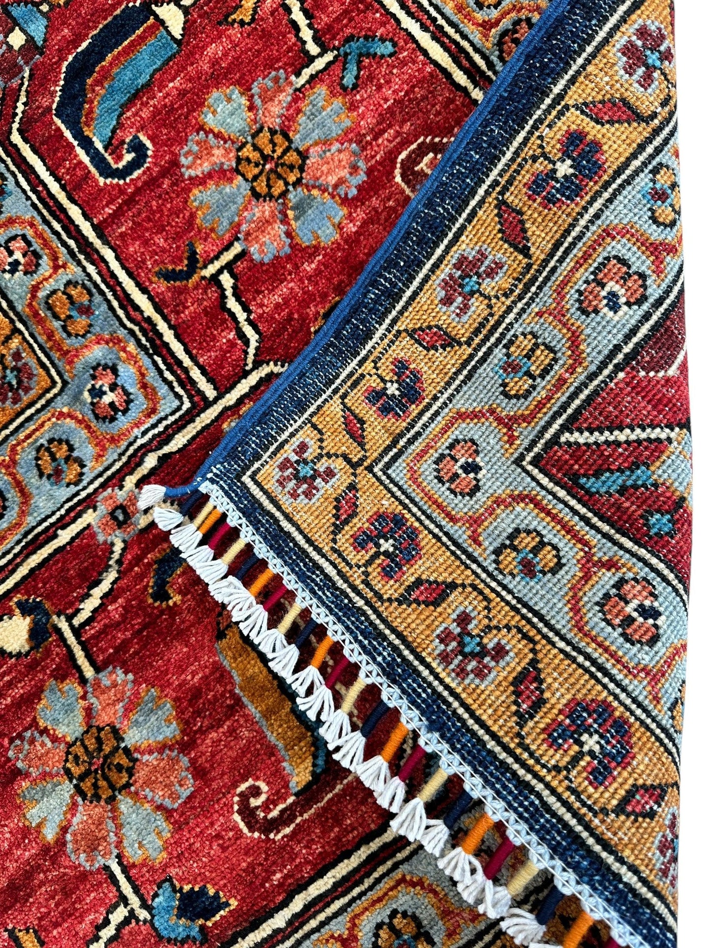 Hand-Knotted Afghani Bidjar Wool Rug – 9’x12’ – Intricate Geometric & Floral Motifs - Tampa Home & Garden Store