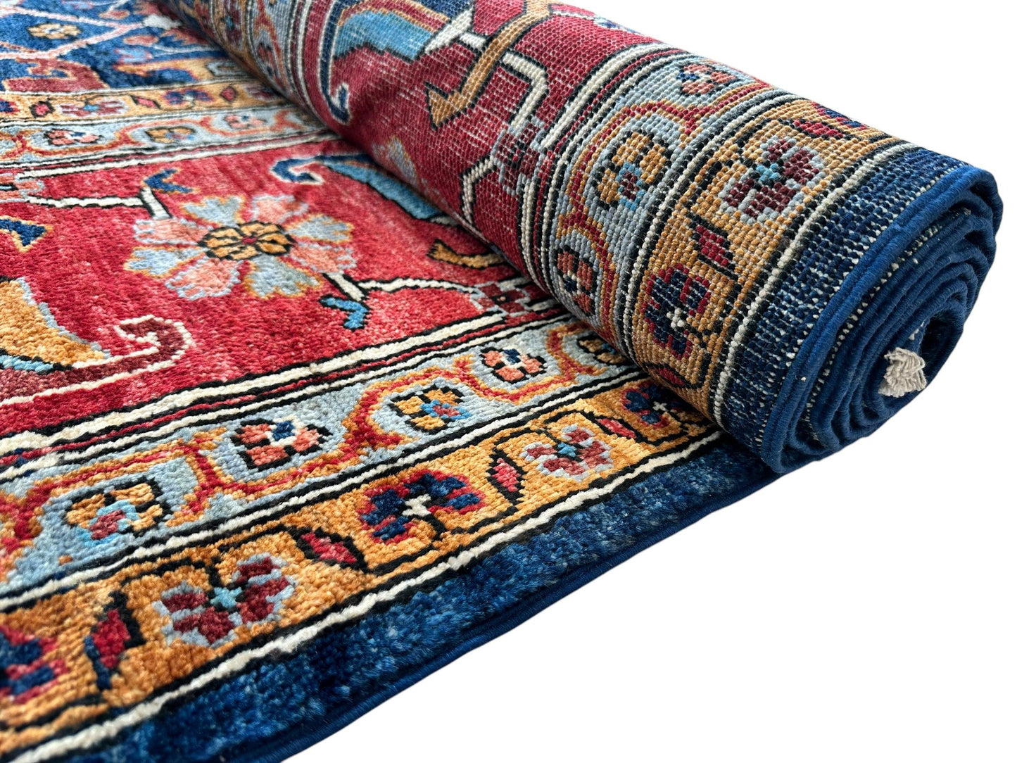 Hand-Knotted Afghani Bidjar Wool Rug – 9’x12’ – Intricate Geometric & Floral Motifs - Tampa Home & Garden Store