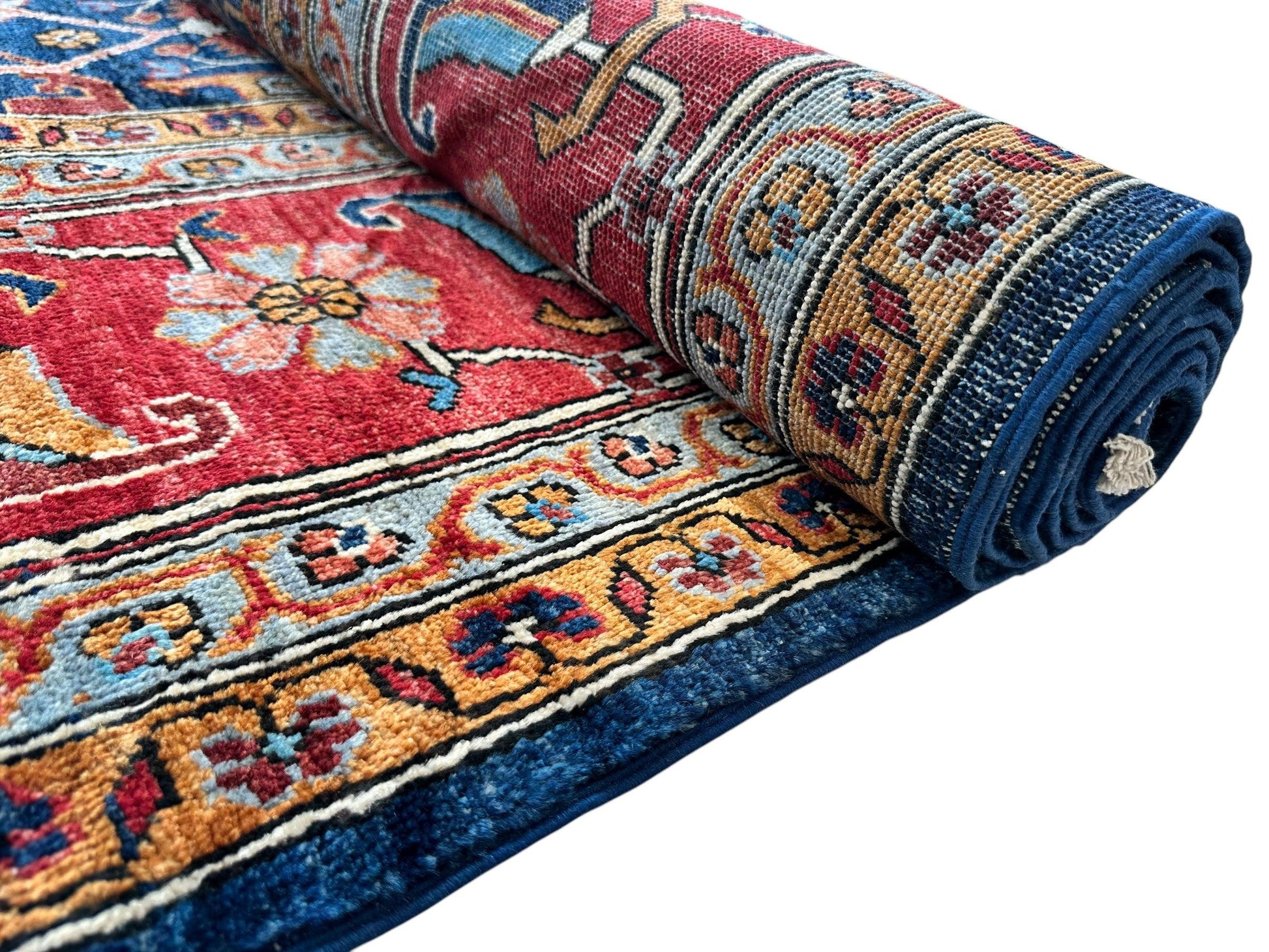 Hand-Knotted Afghani Bidjar Wool Rug – 9’x12’ – Intricate Geometric & Floral Motifs - Tampa Home & Garden Store