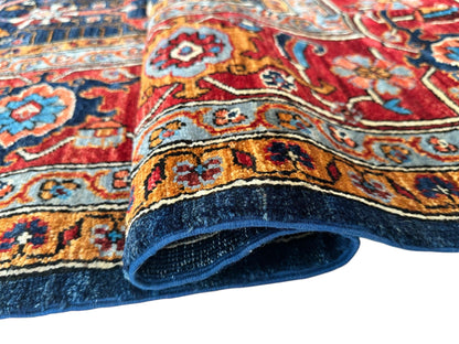 Hand-Knotted Afghani Bidjar Wool Rug – 9’x12’ – Intricate Geometric & Floral Motifs - Tampa Home & Garden Store