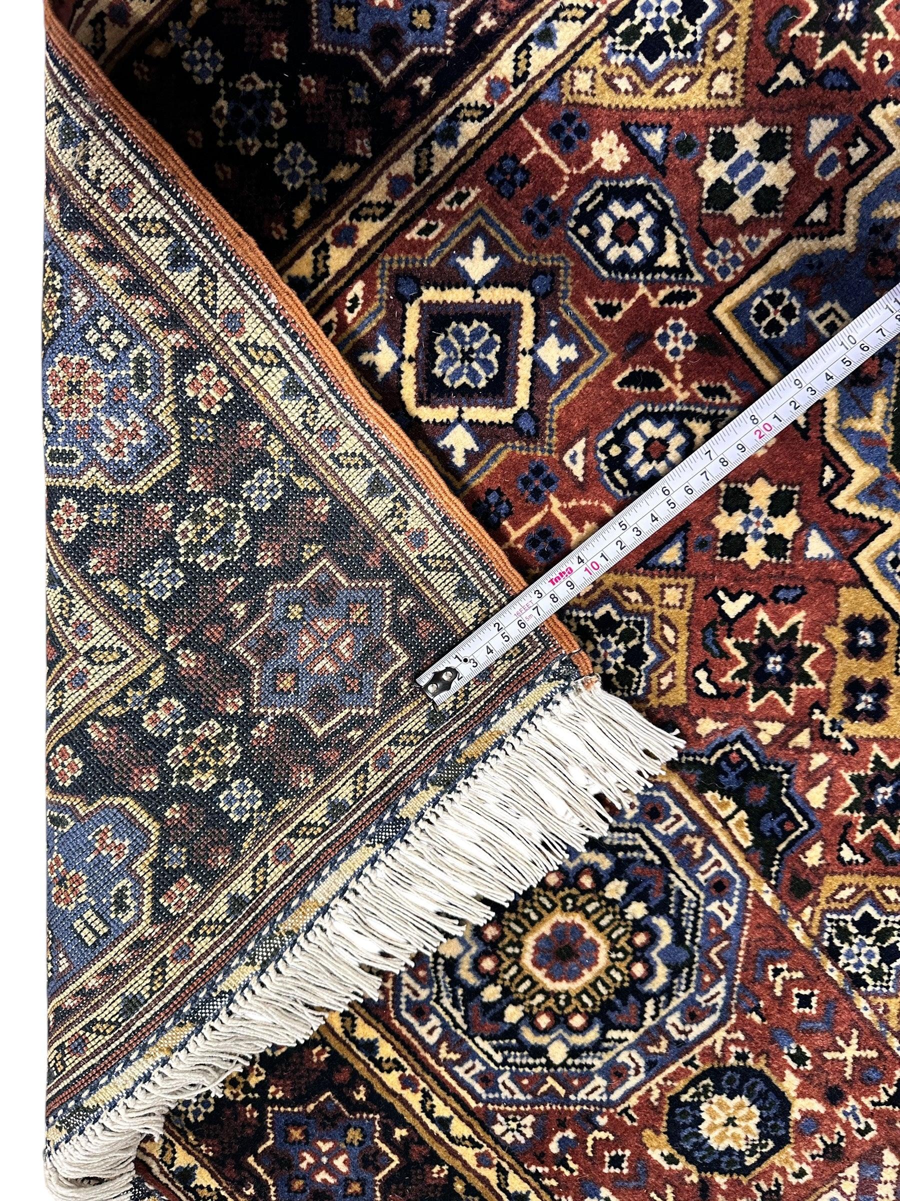 Hand-Knotted Afghani Blue & Brown Mamluk Wool Rug – 40” x 62” - Tampa Home & Garden Store