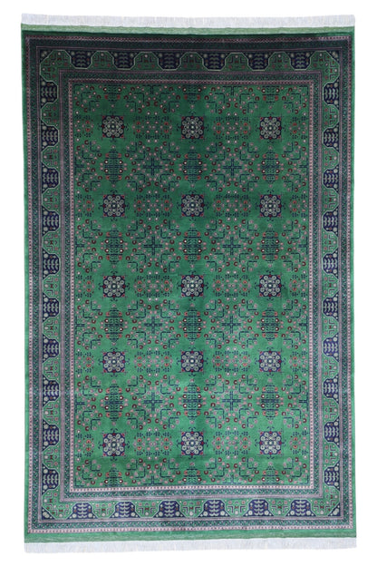 Hand-Knotted Afghani Bukharayi Wool Rug – 6’7″  x  9’9″ - Tampa Home & Garden Store