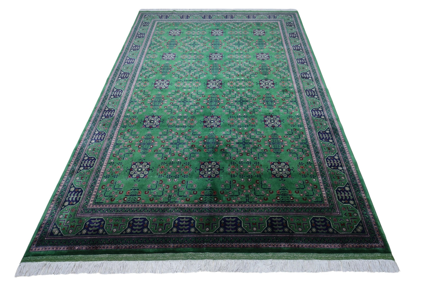 Hand-Knotted Afghani Bukharayi Wool Rug – 6’7″  x  9’9″ - Tampa Home & Garden Store