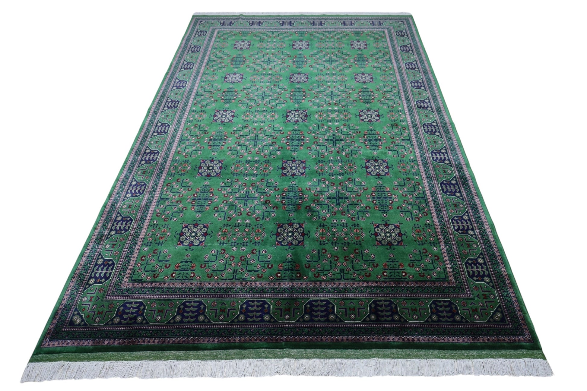 Hand-Knotted Afghani Bukharayi Wool Rug – 6’7″  x  9’9″ - Tampa Home & Garden Store