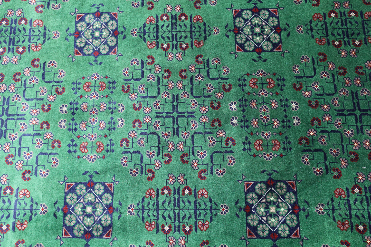 Hand-Knotted Afghani Bukharayi Wool Rug – 6’7″  x  9’9″ - Tampa Home & Garden Store