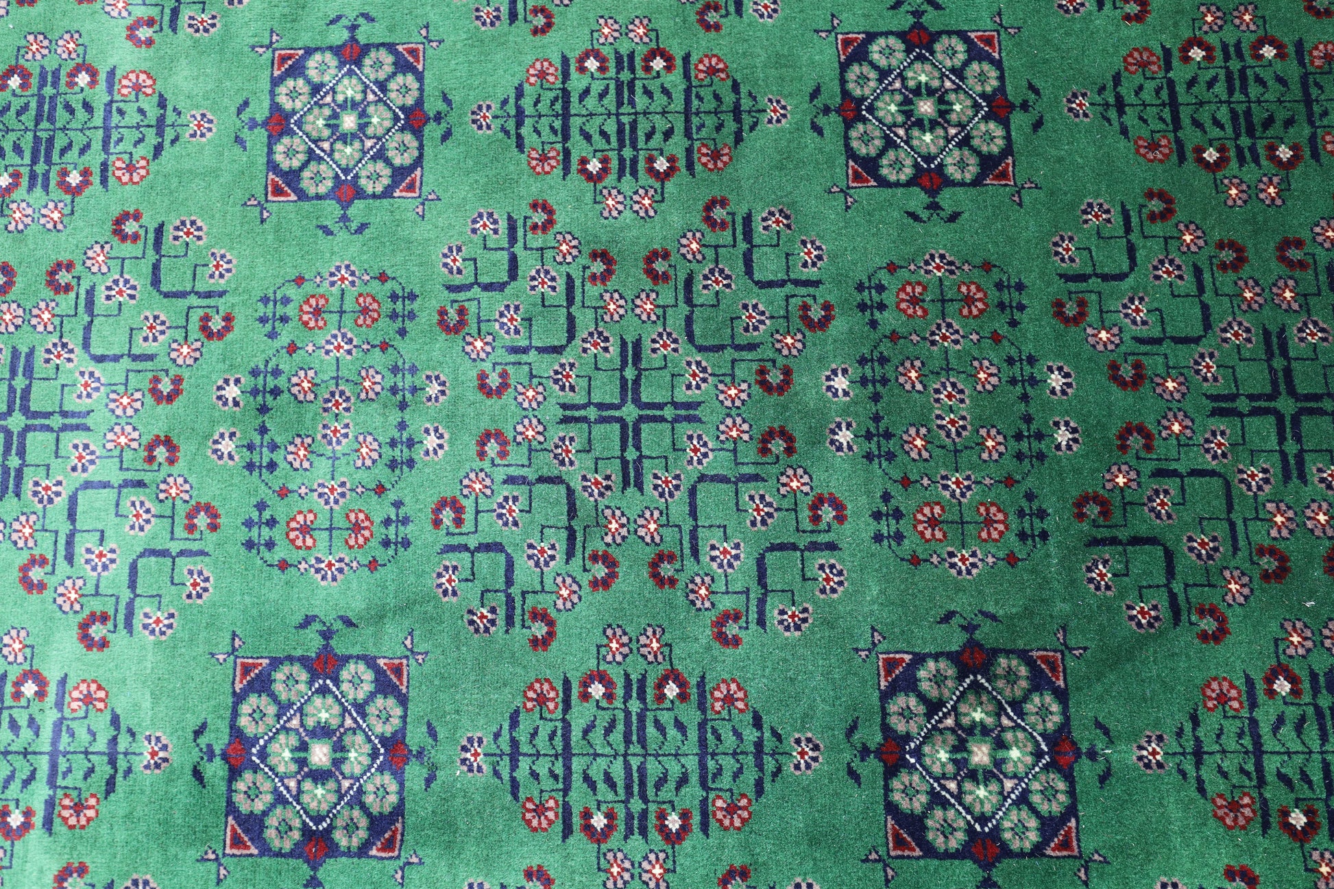 Hand-Knotted Afghani Bukharayi Wool Rug – 6’7″  x  9’9″ - Tampa Home & Garden Store