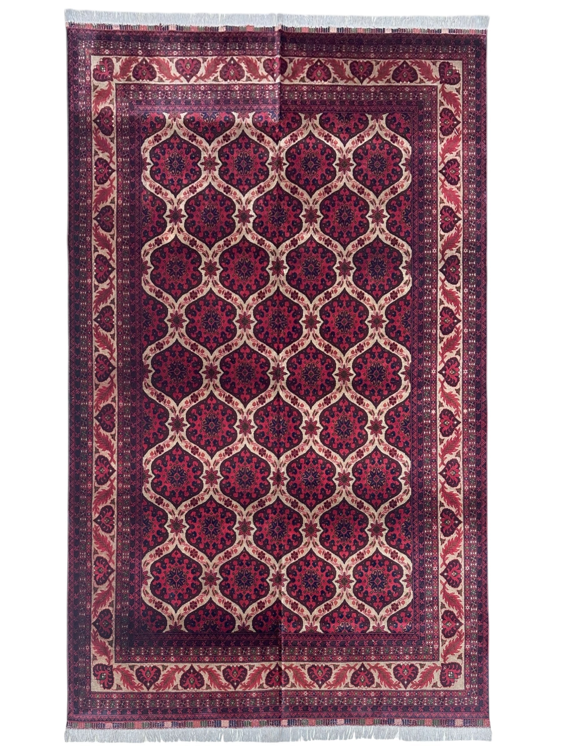 Hand-Knotted Afghani Heart Shape Wool Rug – 6’6″  x  9’5″ - Tampa Home & Garden Store