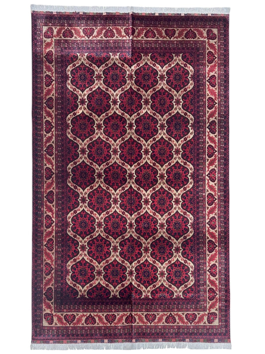 Hand-Knotted Afghani Heart Shape Wool Rug – 6’6″  x  9’5″ - Tampa Home & Garden Store