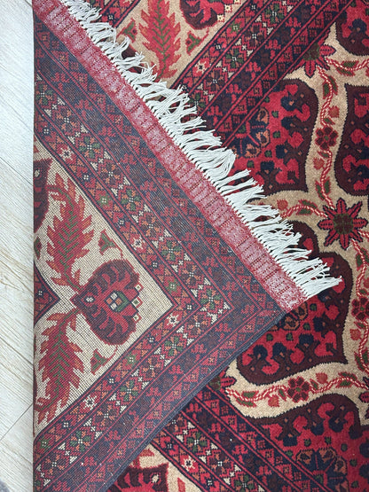 Hand-Knotted Afghani Heart Shape Wool Rug – 6’6″  x  9’5″ - Tampa Home & Garden Store
