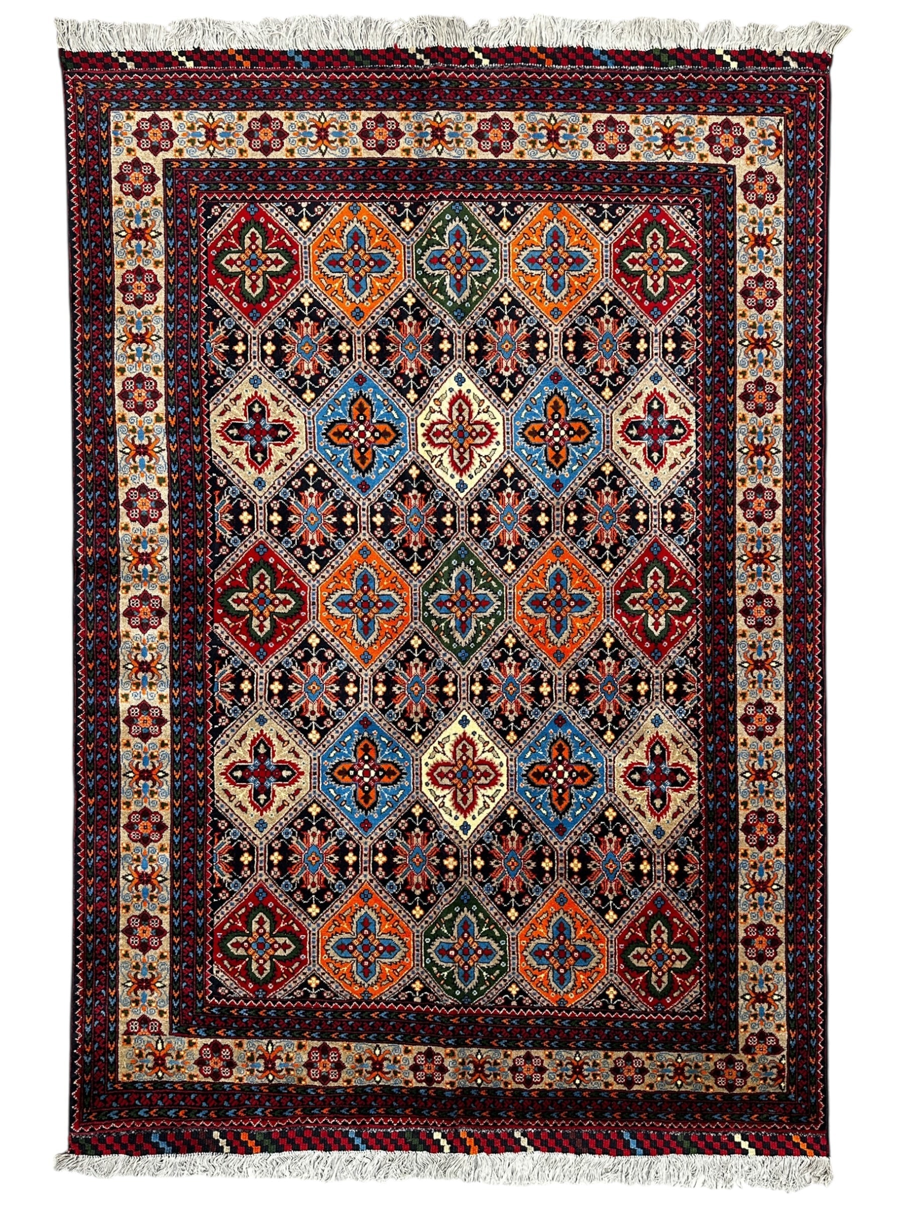 Hand-Knotted Afghani Kashi Wool Rug – 4’9″  x  6’10″ - Tampa Home & Garden Store