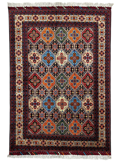Hand-Knotted Afghani Kashi Wool Rug – 4’9″  x  6’10″ - Tampa Home & Garden Store