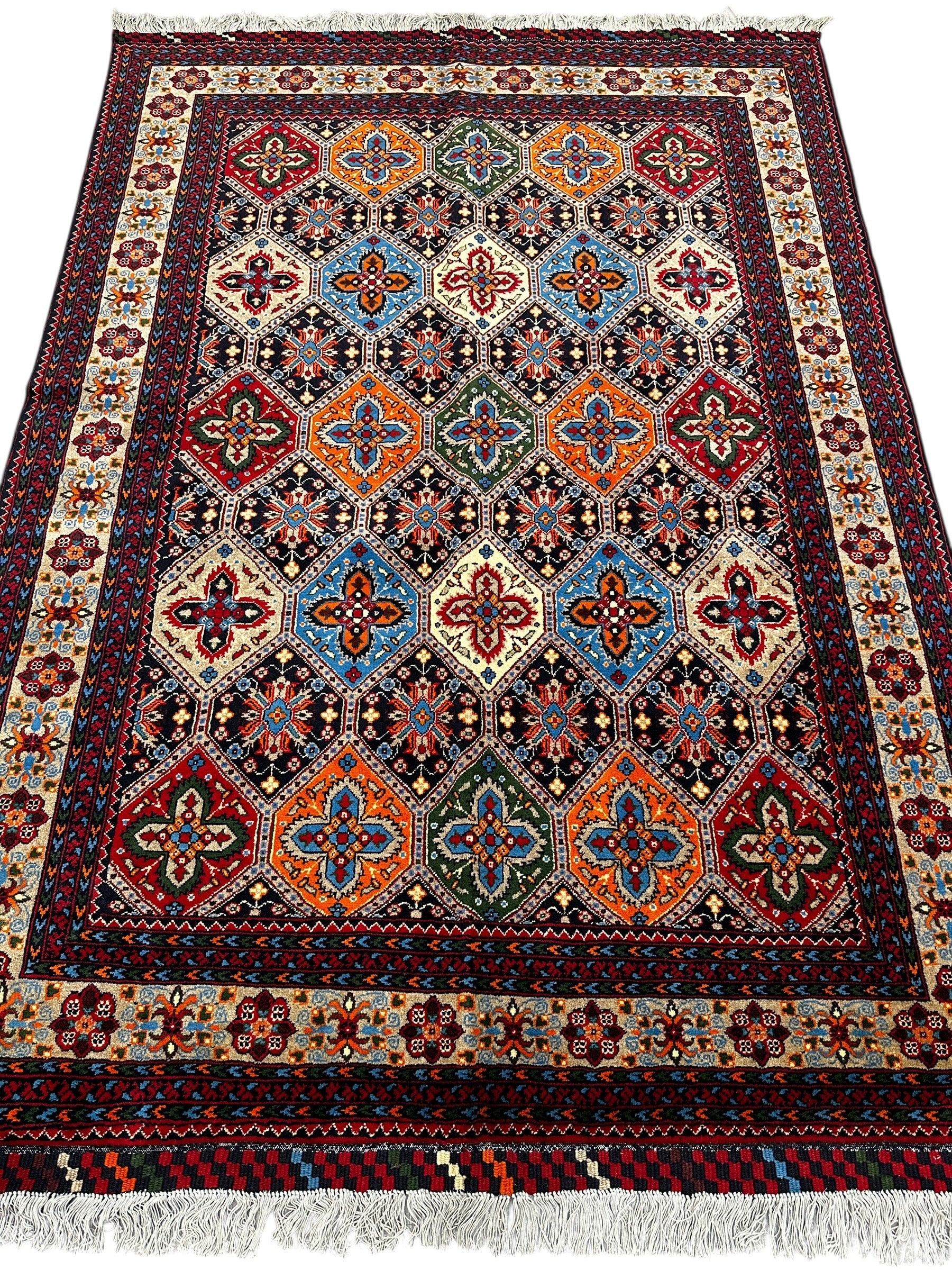 Hand-Knotted Afghani Kashi Wool Rug – 4’9″  x  6’10″ - Tampa Home & Garden Store