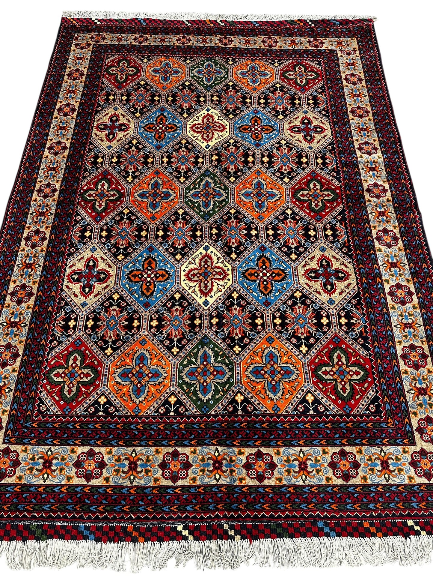 Hand-Knotted Afghani Kashi Wool Rug – 4’9″  x  6’10″ - Tampa Home & Garden Store