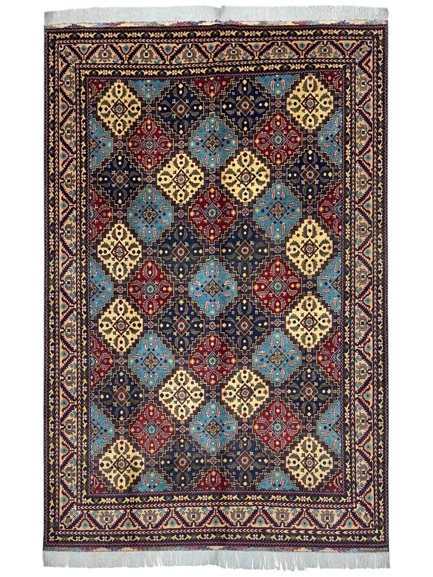 Hand-Knotted Afghani Kashi Wool Rug – 6’9″  x  9’6″ - Tampa Home & Garden Store
