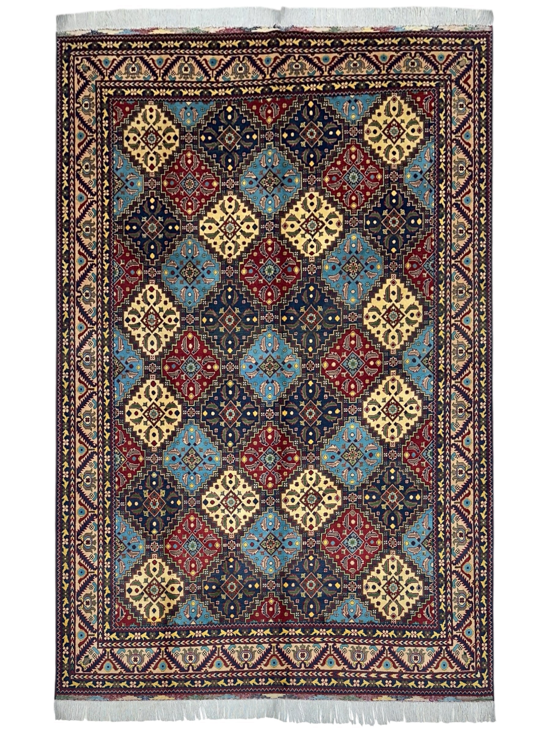 Hand-Knotted Afghani Kashi Wool Rug – 6’9″  x  9’6″ - Tampa Home & Garden Store