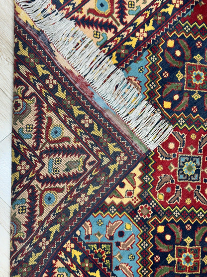 Hand-Knotted Afghani Kashi Wool Rug – 6’9″  x  9’6″ - Tampa Home & Garden Store