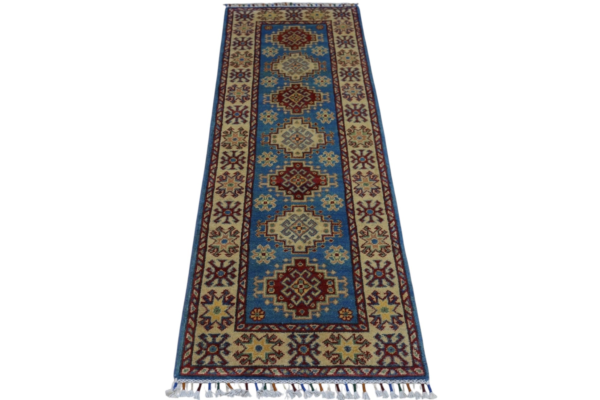 Hand-Knotted Afghani Kazak Wool Rug – 2’0″  x  5’10″ - Tampa Home & Garden Store
