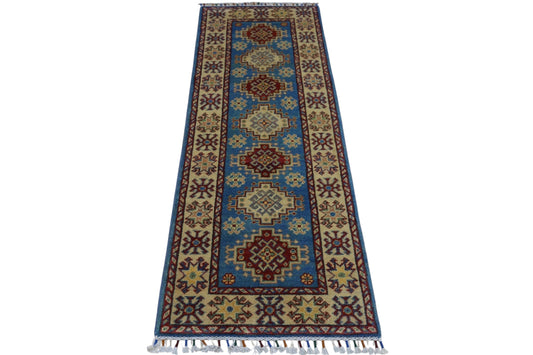 Hand-Knotted Afghani Kazak Wool Rug – 2’0″  x  5’10″ - Tampa Home & Garden Store