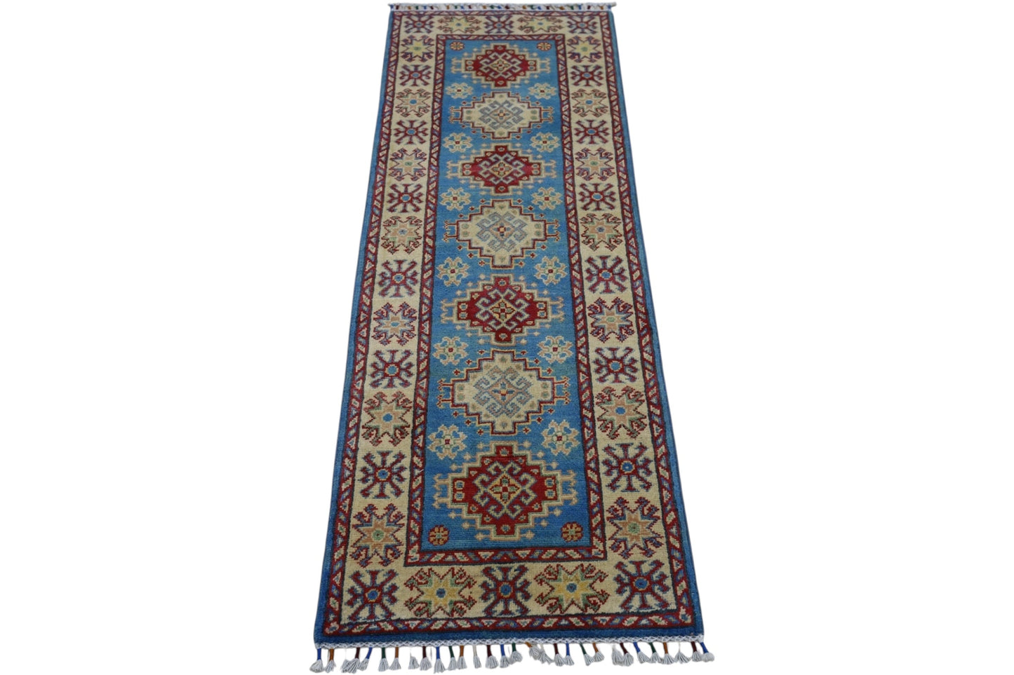Hand-Knotted Afghani Kazak Wool Rug – 2’0″  x  5’10″ - Tampa Home & Garden Store