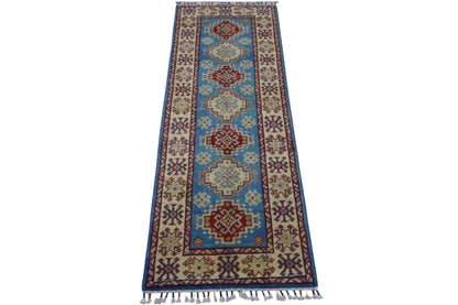 Hand-Knotted Afghani Kazak Wool Rug – 2’0″  x  5’10″ - Tampa Home & Garden Store