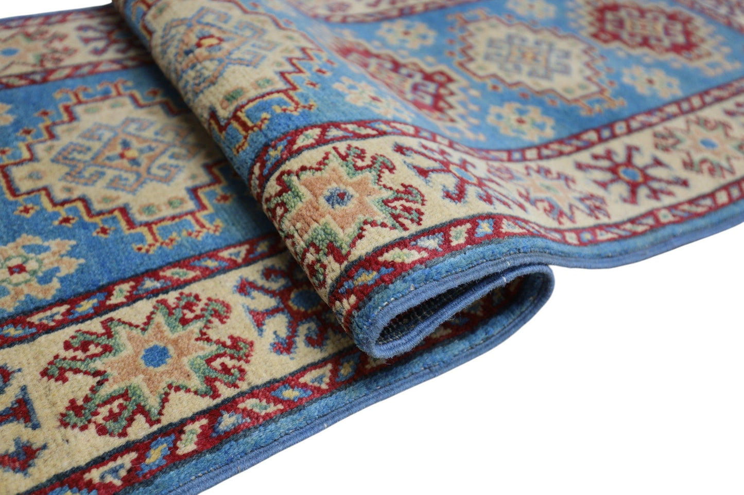 Hand-Knotted Afghani Kazak Wool Rug – 2’0″  x  5’10″ - Tampa Home & Garden Store