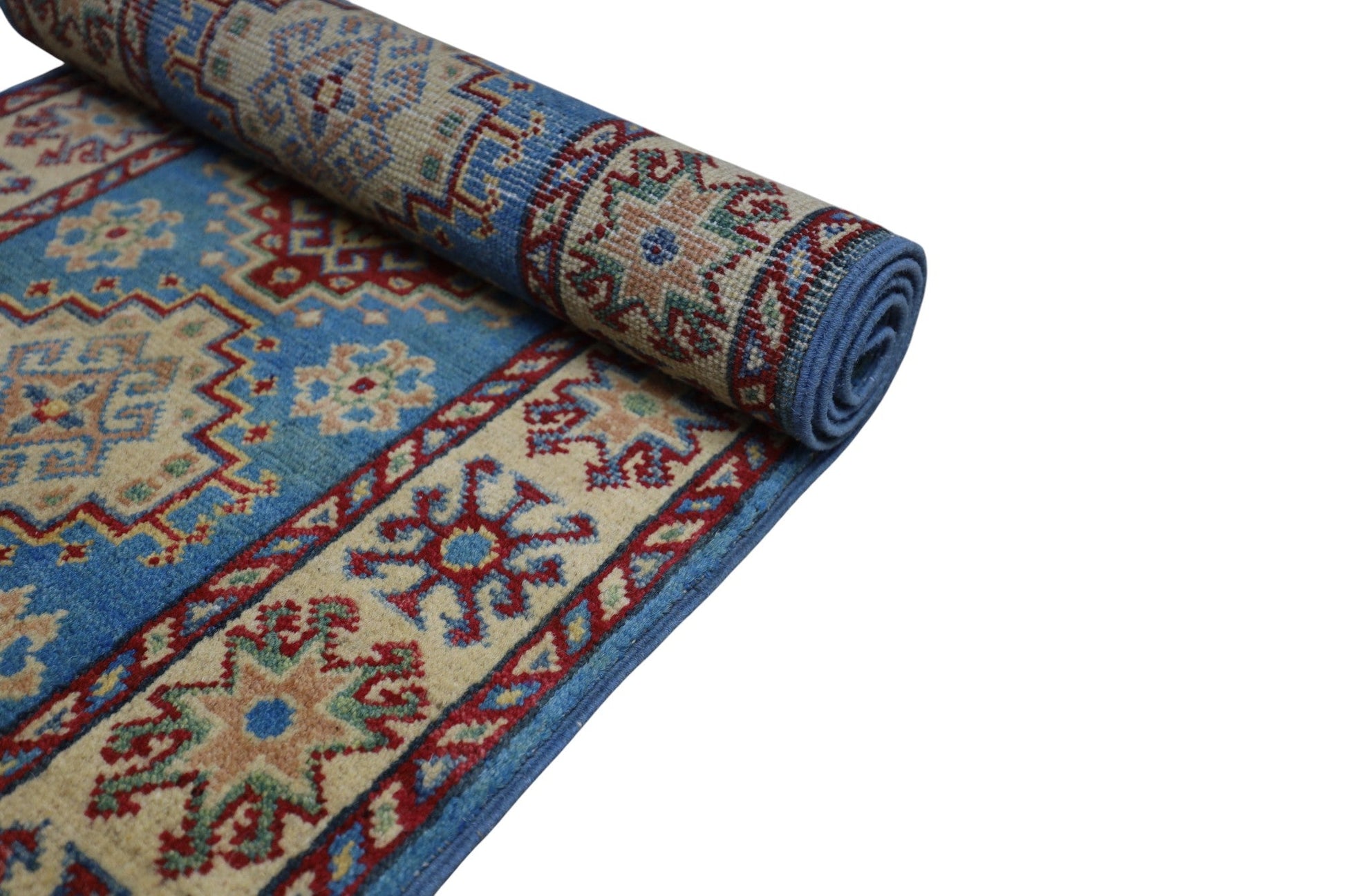 Hand-Knotted Afghani Kazak Wool Rug – 2’0″  x  5’10″ - Tampa Home & Garden Store