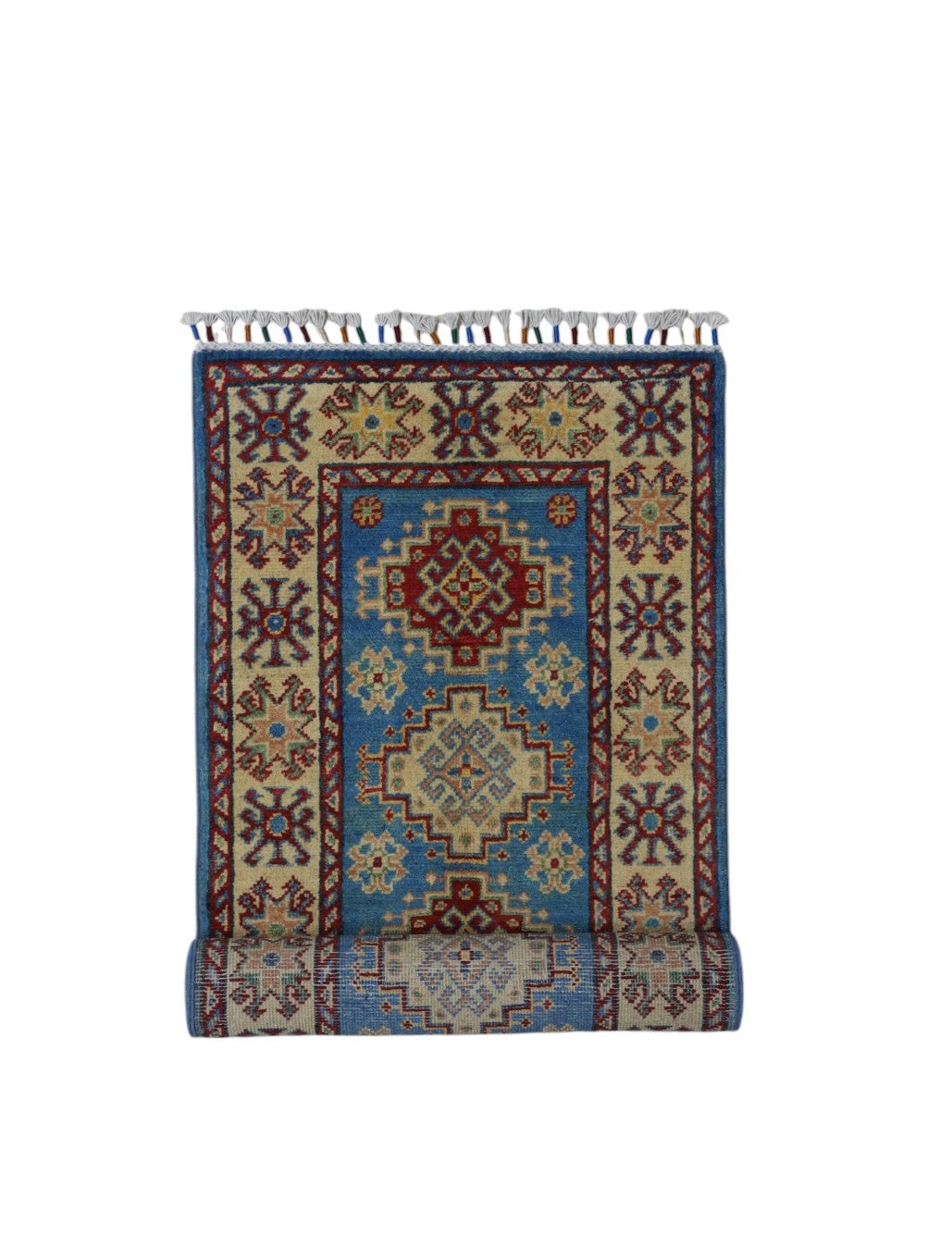 Hand-Knotted Afghani Kazak Wool Rug – 2’0″  x  5’10″ - Tampa Home & Garden Store