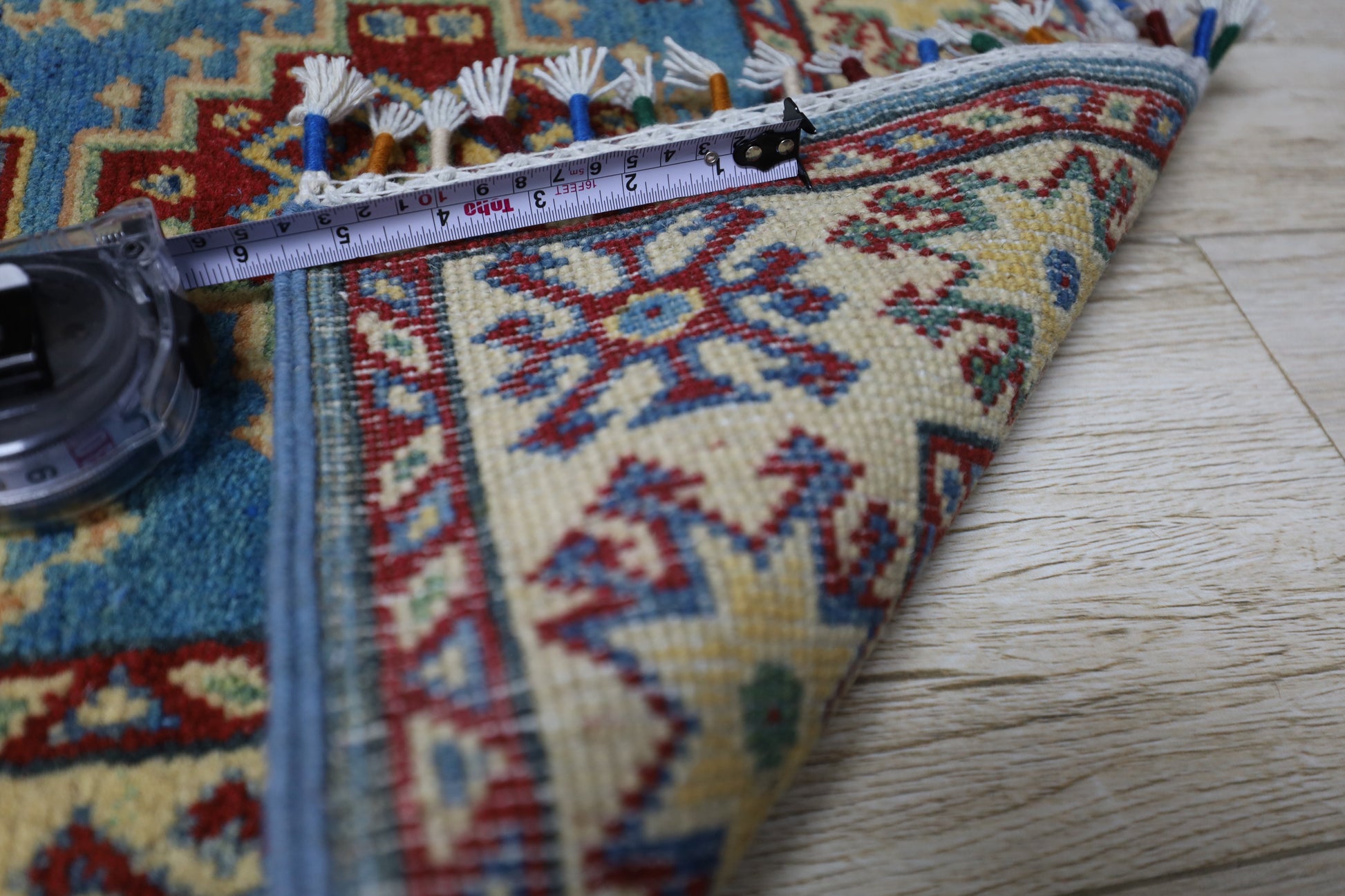 Hand-Knotted Afghani Kazak Wool Rug – 2’0″  x  5’10″ - Tampa Home & Garden Store