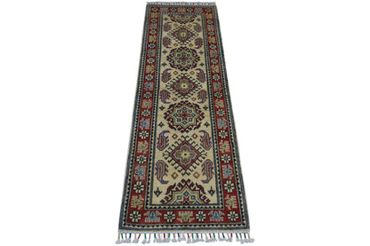 Hand-Knotted Afghani Kazak Wool Rug – 2’0″  x  6’2″ - Tampa Home & Garden Store