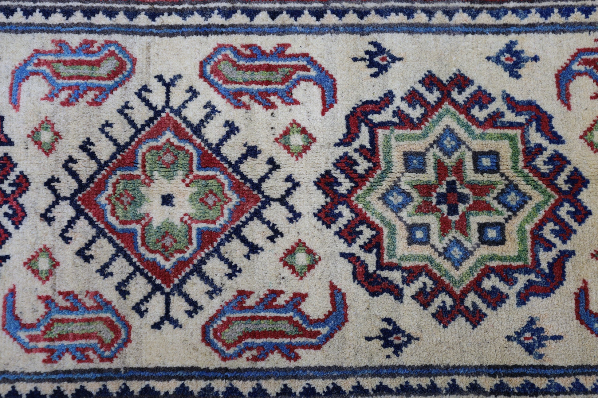 Hand-Knotted Afghani Kazak Wool Rug – 2’0″  x  6’2″ - Tampa Home & Garden Store
