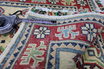Hand-Knotted Afghani Kazak Wool Rug – 2’0″  x  6’2″ - Tampa Home & Garden Store