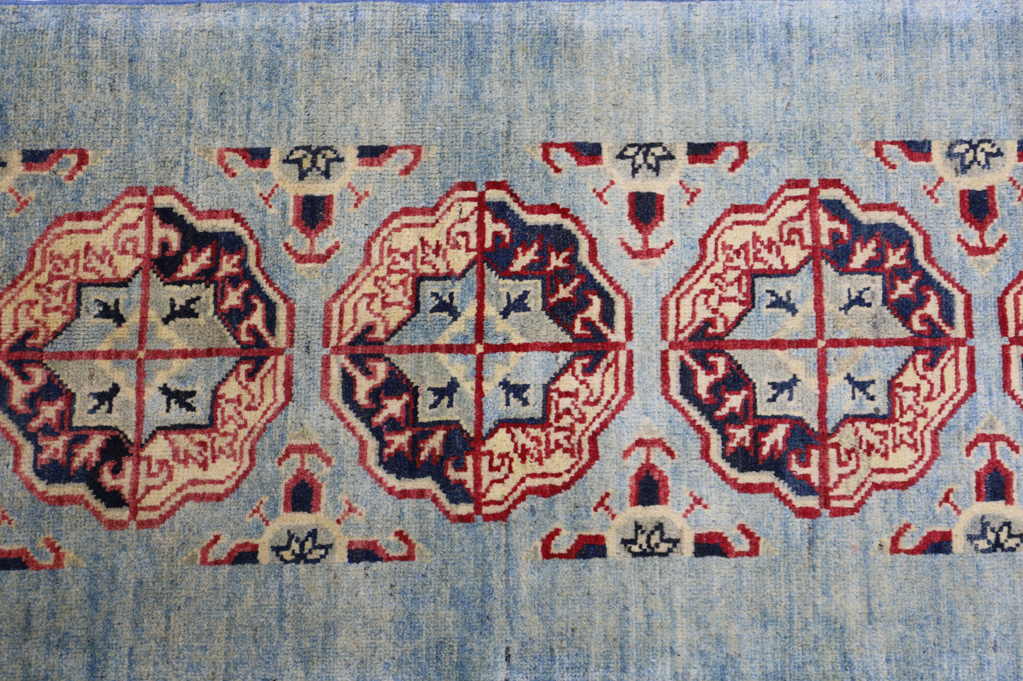 Hand-Knotted Afghani Kazak Wool Rug – 2’1″  x  5’7″ - Tampa Home & Garden Store