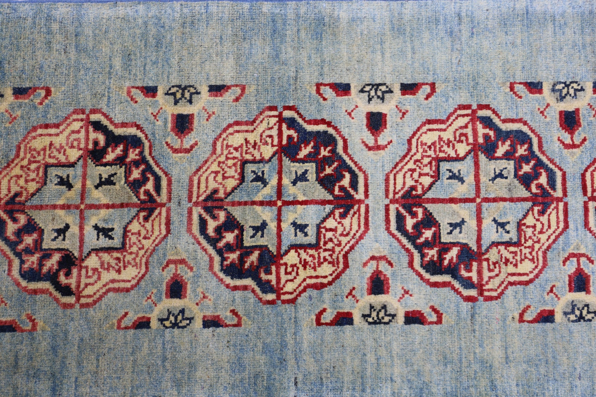 Hand-Knotted Afghani Kazak Wool Rug – 2’1″  x  5’7″ - Tampa Home & Garden Store