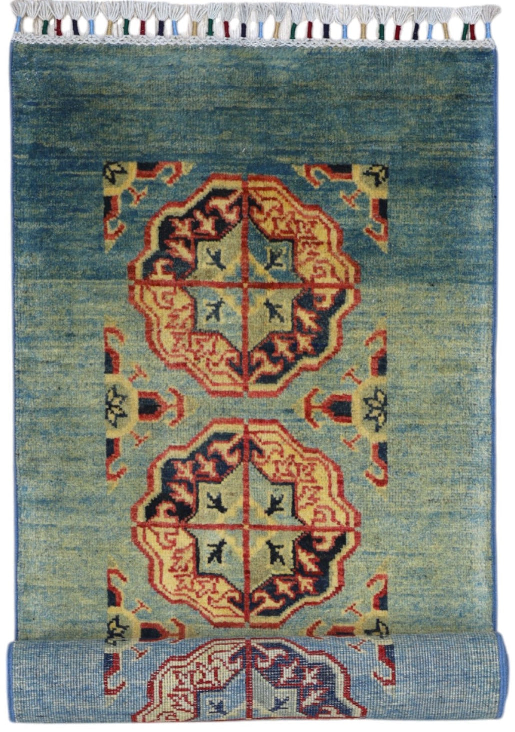 Hand-Knotted Afghani Kazak Wool Rug – 2’1″  x  5’7″ - Tampa Home & Garden Store