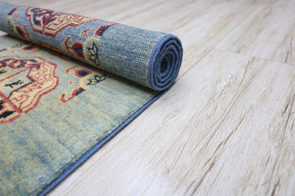 Hand-Knotted Afghani Kazak Wool Rug – 2’1″  x  5’7″ - Tampa Home & Garden Store