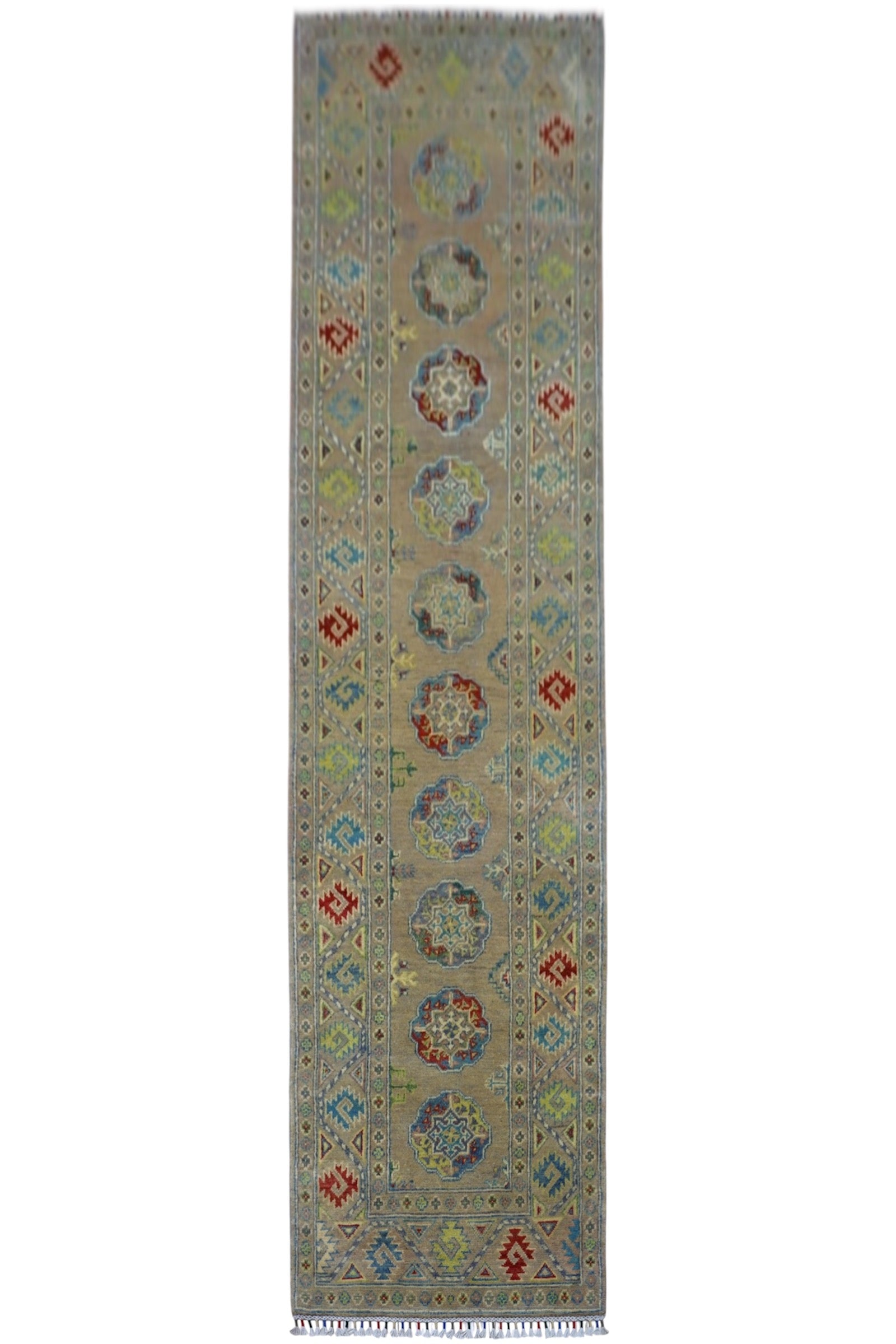 Hand-Knotted Afghani Kazak Wool Rug – 2’7″  x  10’0″ - Tampa Home & Garden Store