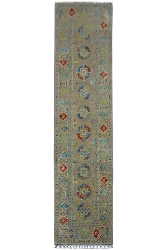 Hand-Knotted Afghani Kazak Wool Rug – 2’7″  x  10’0″ - Tampa Home & Garden Store